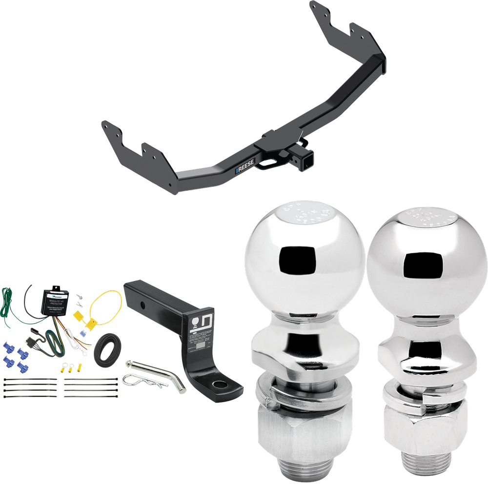 Fits 2016-2023 Toyota Hilux Trailer Hitch Tow PKG w/ 4-Flat Wiring + Ball Mount w/ 4" Drop + 2" Ball + 2-5/16" Ball By Reese Towpower