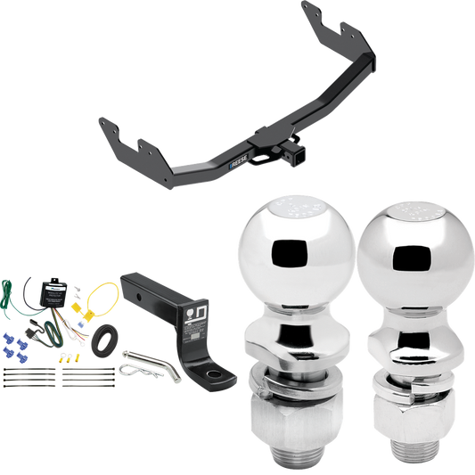 Fits 2016-2023 Toyota Hilux Trailer Hitch Tow PKG w/ 4-Flat Wiring + Ball Mount w/ 4" Drop + 2" Ball + 2-5/16" Ball By Reese Towpower