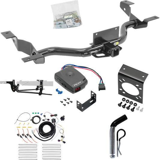 Fits 2014-2023 RAM ProMaster 2500 Trailer Hitch Tow PKG w/ 8K Round Bar Weight Distribution Hitch w/ 2-5/16" Ball + Pin/Clip + Pro Series Pilot Brake Control + 7-Way RV Wiring (Excludes: w/Extended Body Models) By Draw-Tite