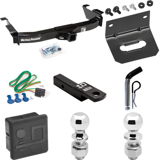 Se adapta al paquete de enganche para remolque Ford E-250 Econoline 2003-2007 con arnés de cableado de 4 planos + soporte de bola con caída de 2" + pasador/clip + bola de 2" + bola de 2-5/16" + cubierta de enganche + soporte de cableado Por Draw-Tite