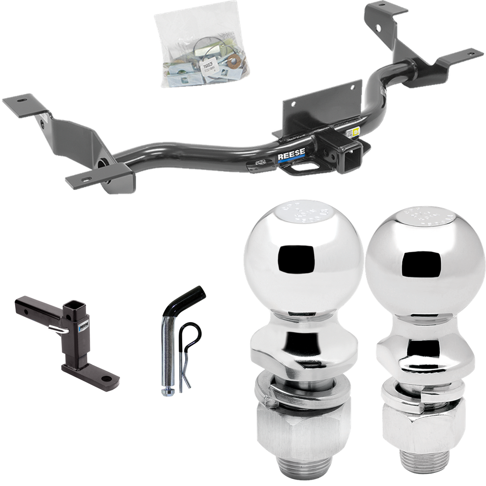 Fits 2014-2023 RAM ProMaster 2500 Trailer Hitch Tow PKG w/ Adjustable Drop Rise Ball Mount + Pin/Clip + 2" Ball + 2-5/16" Ball (Excludes: w/Extended Body Models) By Reese Towpower