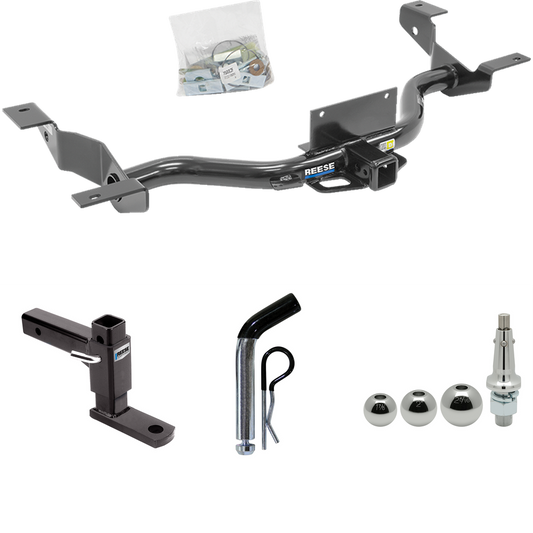 Fits 2014-2023 RAM ProMaster 1500 Trailer Hitch Tow PKG w/ Adjustable Drop Rise Ball Mount + Pin/Clip + Inerchangeable 1-7/8" & 2" & 2-5/16" Balls (Excludes: w/Extended Body Models) By Reese Towpower