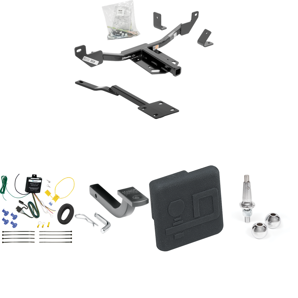 Se adapta al paquete de enganche de remolque Buick Regal 2011-2017 con arnés de cableado plano de 4 + barra de tracción + bolas intercambiables de 1-7/8" y 2" + cubierta de enganche de Draw-Tite