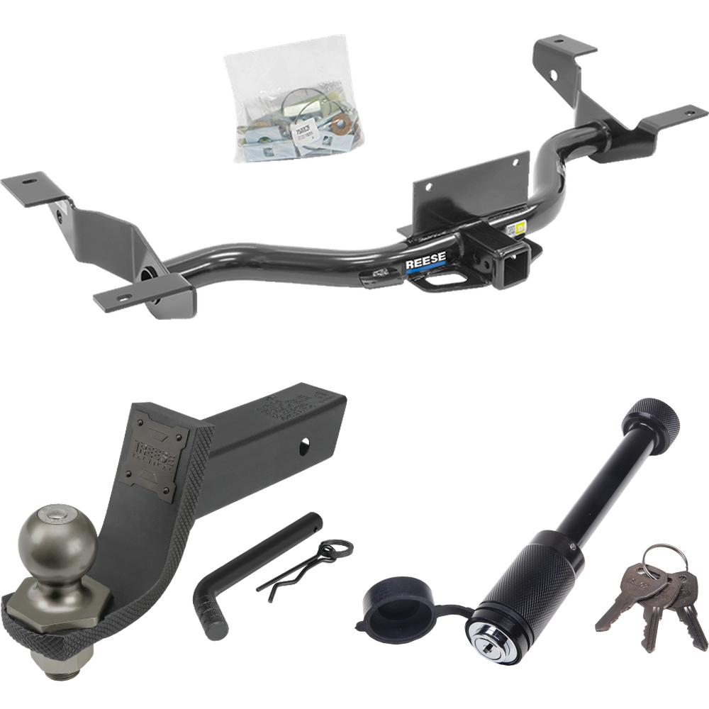 Fits 2014-2023 RAM ProMaster 2500 Trailer Hitch Tow PKG + Interlock Tactical Starter Kit w/ 3-1/4" Drop & 2" Ball + Tactical Dogbone Lock (Excludes: w/Extended Body Models) By Reese Towpower