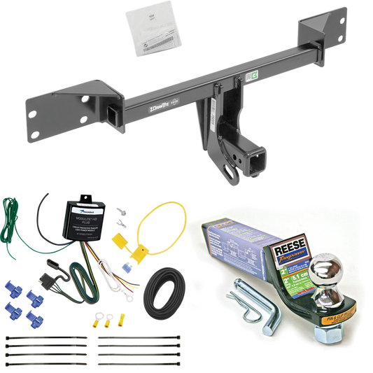 Fits 2017-2019 Infiniti QX30 Trailer Hitch Tow PKG w/ 4-Flat Wiring + Starter Kit Ball Mount w/ 2" Drop & 1-7/8" Ball (Excludes: Sport Models) By Draw-Tite