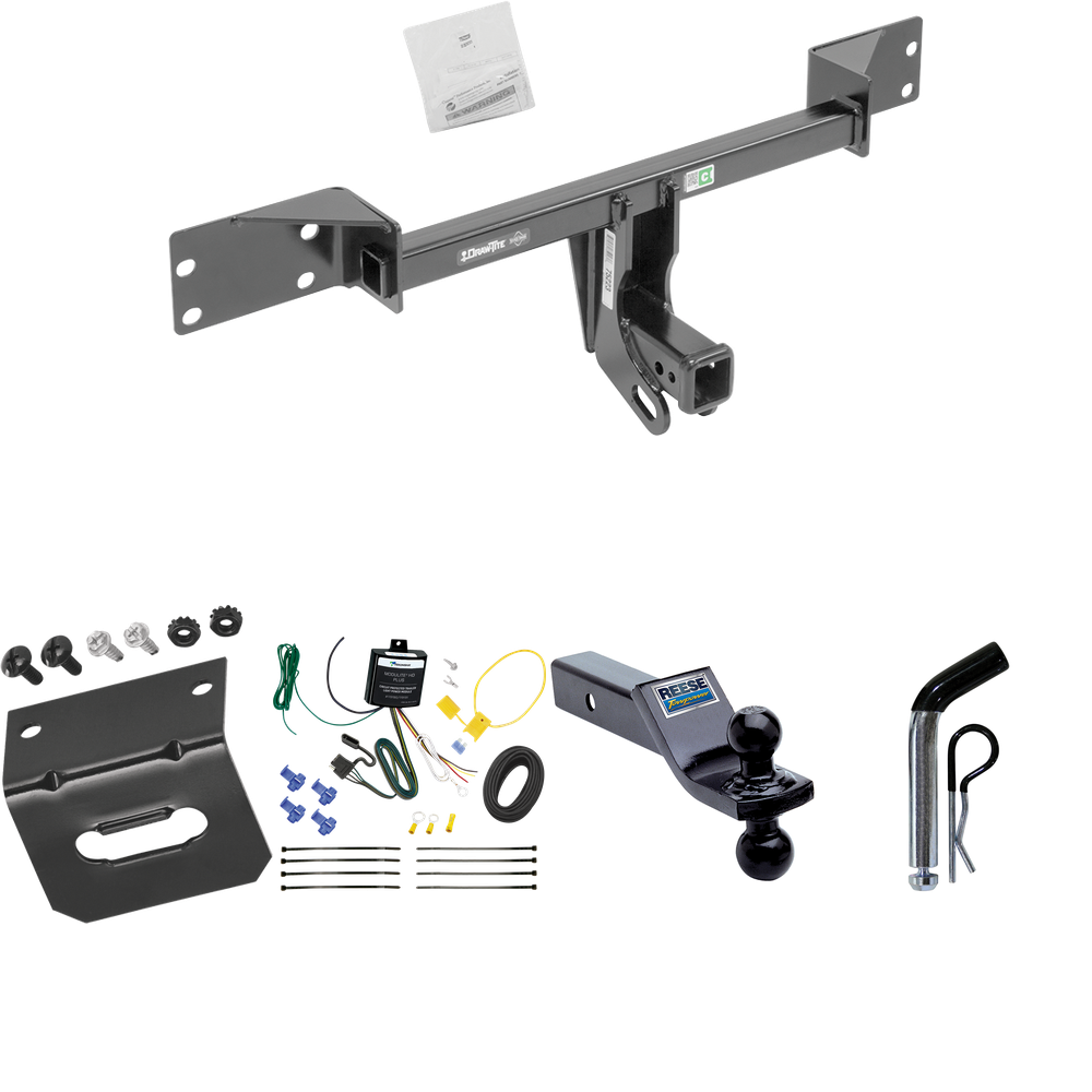 Se adapta al paquete de enganche de remolque Infiniti QX30 2017-2019 con arnés de cableado de 4 planos + soporte de bola doble de 1-7/8" y 2" bolas de remolque + pasador/clip + soporte de cableado (excluye: modelos deportivos) de Draw-Tite