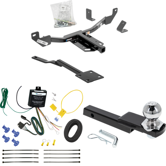 Fits 2014-2015 Chevrolet Malibu LTZ Trailer Hitch Tow PKG w/ 4-Flat Wiring Harness + Interlock Starter Kit w/ 2" Ball 1-1/4" Drop 3/4" Rise (Excludes: Canada Models Models) By Reese Towpower