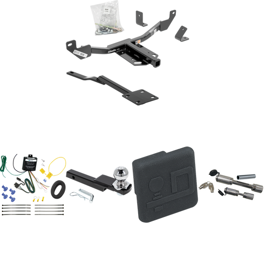 Fits 2016-2016 Chevrolet Malibu Trailer Hitch Tow PKG w/ 4-Flat Wiring Harness + Interlock Starter Kit w/ 2" Ball 1-1/4" Drop 3/4" Rise + Hitch Cover + Dual Hitch & Coupler Locks (For Limited, Except LTZ & Canada Models (Old Body Style) Models) By Dr