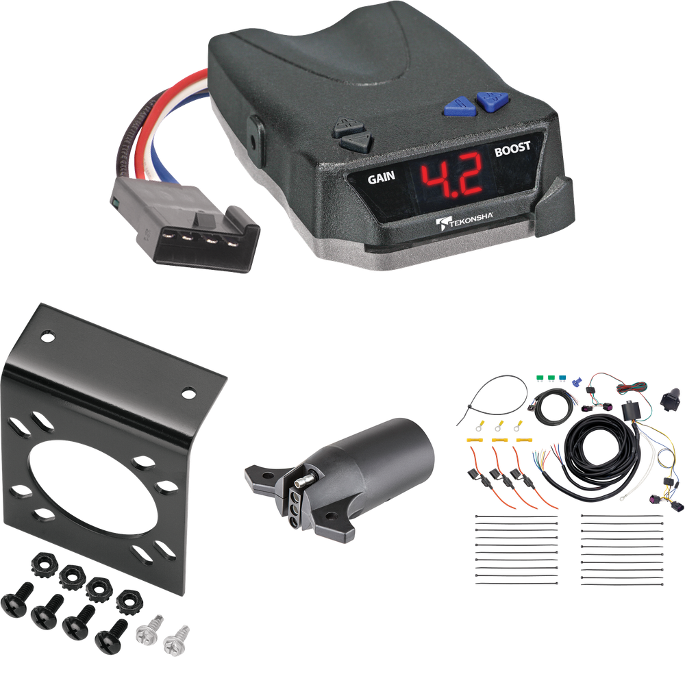 Fits 2014-2023 RAM ProMaster 2500 7-Way RV Wiring + Tekonsha BRAKE-EVN Brake Control + 7-Way to 4-Way Adapter By Tekonsha