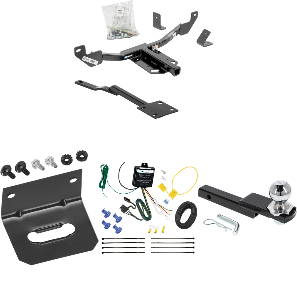 Se adapta al paquete de remolque con enganche de remolque Cadillac XTS 2013-2019 con arnés de cableado de 4 planos + kit de inicio de enclavamiento con bola de 2" Caída de 1-1/4" Elevación de 3/4" + soporte de cableado de Reese Towpower