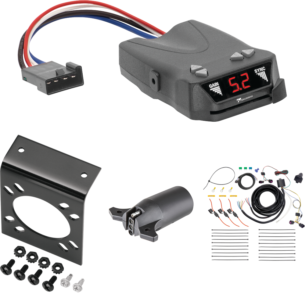 Fits 2014-2023 RAM ProMaster 3500 7-Way RV Wiring + Tekonsha Brakeman IV Brake Control + 7-Way to 4-Way Adapter By Tekonsha