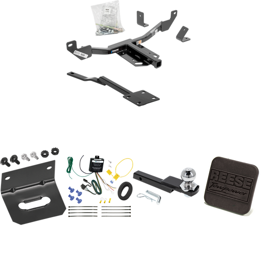 Fits 2016-2016 Chevrolet Malibu Trailer Hitch Tow PKG w/ 4-Flat Wiring Harness + Interlock Starter Kit w/ 2" Ball 1-1/4" Drop 3/4" Rise + Wiring Bracket + Hitch Cover (For Limited LTZ, Except Canada Models (Old Body Style) Models) By Reese Towpower