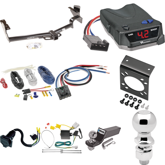 Se adapta al paquete de enganche de remolque Toyota Highlander 2008-2013 con control de freno Tekonsha BRAKE-EVN + adaptador de cableado BC genérico + cableado RV de 7 vías + soporte de bola y caída de 2" y 2-5/16" de Draw-Tite