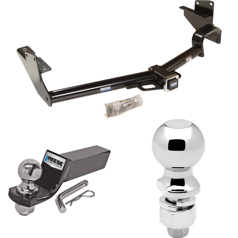 Fits 2008-2013 Toyota Highlander Trailer Hitch Tow PKG w/ Starter Kit Ball Mount w/ 2" Drop & 2" Ball + 2-5/16" Ball By Reese Towpower