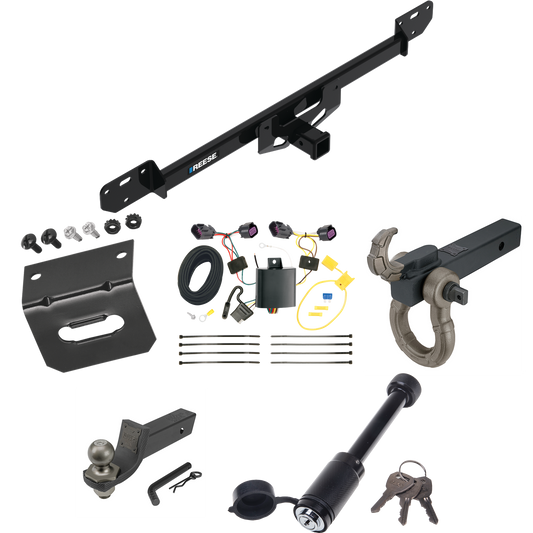 Fits 2014-2023 RAM ProMaster 2500 Trailer Hitch Tow PKG w/ 4-Flat Wiring + Interlock Tactical Starter Kit w/ 2" Drop & 2" Ball + Tactical Hook & Shackle Mount + Tactical Dogbone Lock + Wiring Bracket By Reese Towpower