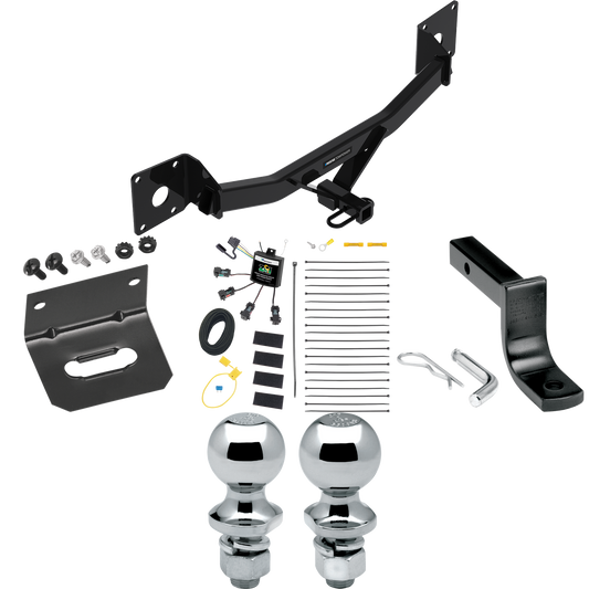 Se adapta al paquete de remolque con enganche para remolque Buick Regal Sportback 2018-2020 con arnés de cableado "sin empalme" de 4 contactos planos cero + barra de tracción + bola de 1-7/8" + 2" + soporte de cableado de Reese Towpower