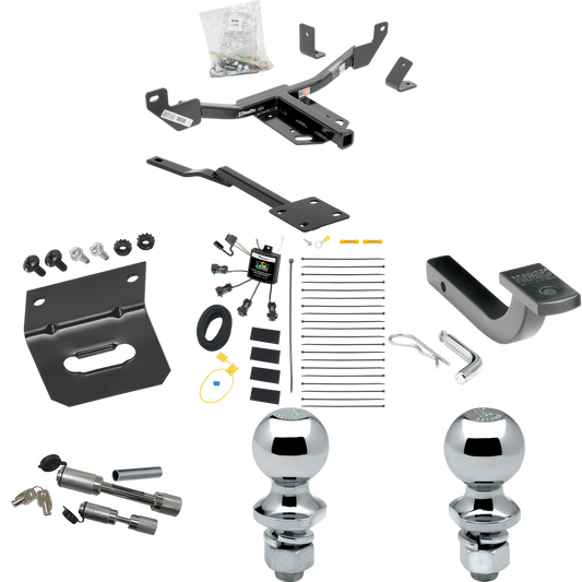 Fits 2010-2016 Buick LaCrosse Trailer Hitch Tow PKG w/ 4-Flat Zero Contact "No Splice" Wiring Harness + Draw-Bar + 1-7/8" + 2" Ball + Wiring Bracket + Dual Hitch & Coupler Locks By Draw-Tite