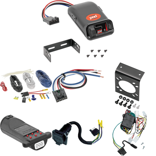 Tekonsha se adapta a cableado de 7 vías RV Infiniti QX4 1997-2003 + control de freno POD serie Pro + adaptador de cableado BC genérico + probador de 7 vías y emulador de remolque
