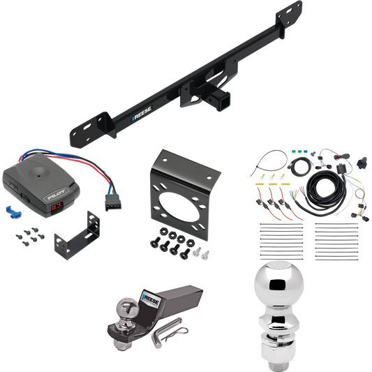 Fits 2014-2023 RAM ProMaster 2500 Trailer Hitch Tow PKG w/ Pro Series Pilot Brake Control + 7-Way RV Wiring + 2" & 2-5/16" Ball & Drop Mount By Reese Towpower