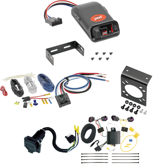 Se adapta a cableado RV de 7 vías RAM ProMaster City 2015-2023 + control de freno POD serie Pro + adaptador de cableado BC genérico de Tekonsha