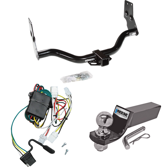 Se adapta al paquete de enganche de remolque Nissan Pathfinder 1996-2004 con cableado plano de 4 + kit de montaje de bola de inicio con caída de 2" y bola de 2" de Draw-Tite