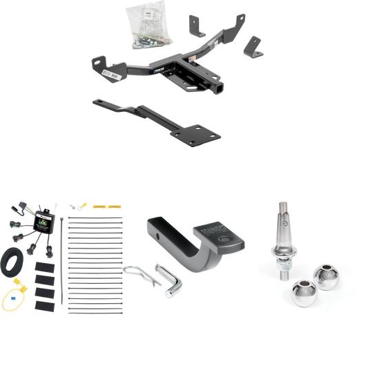 Fits 2013-2019 Cadillac XTS Trailer Hitch Tow PKG w/ 4-Flat Zero Contact "No Splice" Wiring Harness + Draw-Bar + Interchangeable 1-7/8" & 2" Balls By Reese Towpower