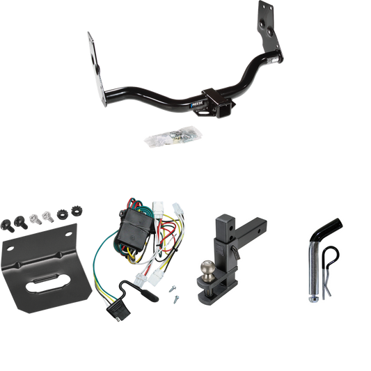 Fits 1997-2003 Infiniti QX4 Trailer Hitch Tow PKG w/ 4-Flat Wiring Harness + Adjustable Drop Rise Clevis Hitch Ball Mount w/ 2" Ball + Pin/Clip + Wiring Bracket By Reese Towpower