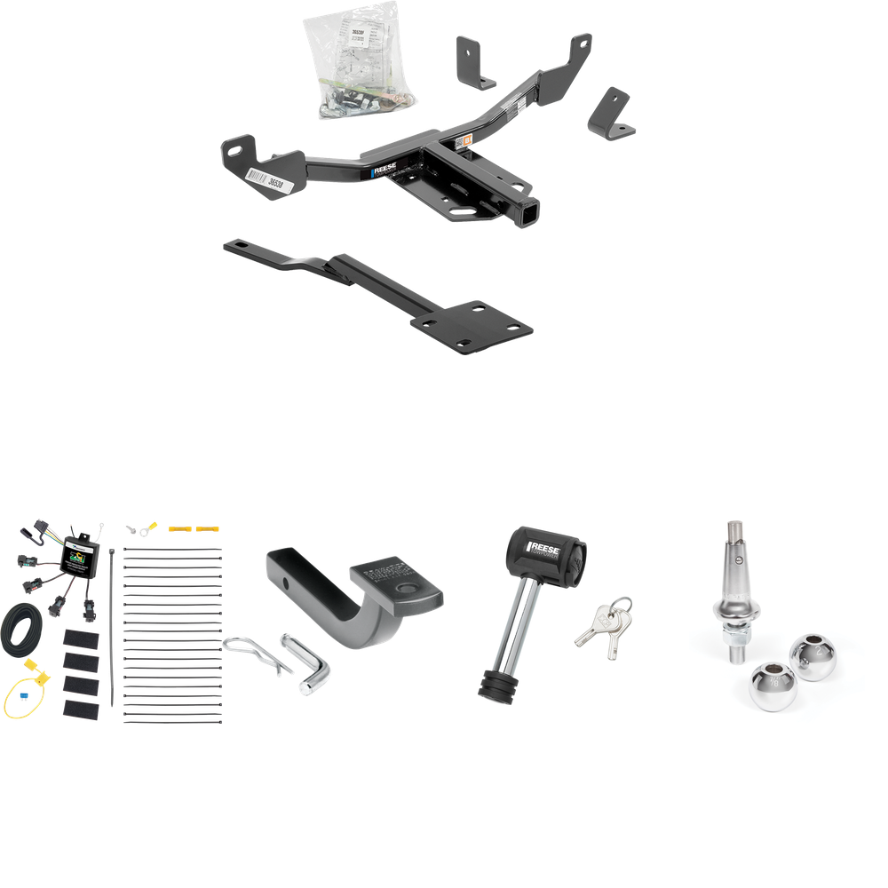 Fits 2016-2016 Chevrolet Malibu Trailer Hitch Tow PKG w/ 4-Flat Zero Contact "No Splice" Wiring Harness + Draw-Bar + Interchangeable 1-7/8" & 2" Balls + Hitch Lock (For Limited LTZ, Except Canada Models (Old Body Style) Models) By Reese Towpower