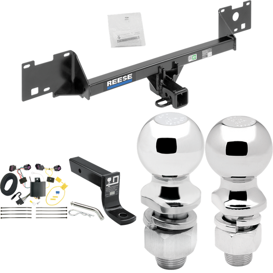 Fits 2015-2023 RAM ProMaster City Trailer Hitch Tow PKG w/ 4-Flat Wiring + Ball Mount w/ 4" Drop + 2" Ball + 2-5/16" Ball By Reese Towpower