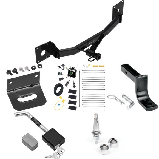 Fits 2018-2020 Buick Regal Sportback Trailer Hitch Tow PKG w/ 4-Flat Zero Contact "No Splice" Wiring Harness + Draw-Bar + Interchangeable 1-7/8" & 2" Balls + Wiring Bracket + Hitch Lock By Draw-Tite