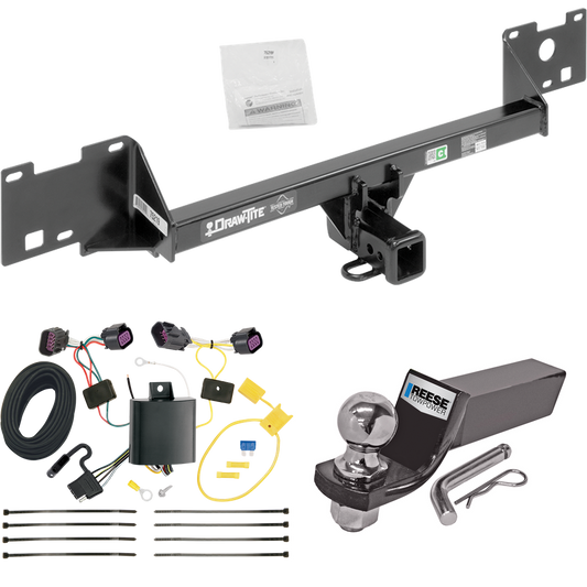 Fits 2015-2023 RAM ProMaster City Trailer Hitch Tow PKG w/ 4-Flat Wiring + Starter Kit Ball Mount w/ 2" Drop & 2" Ball By Draw-Tite