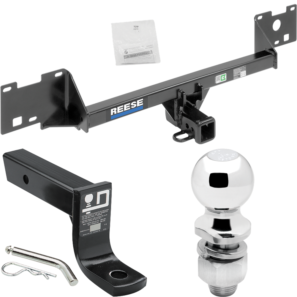 Fits 2015-2023 RAM ProMaster City Trailer Hitch Tow PKG w/ Ball Mount w/ 4" Drop + 2" Ball By Reese Towpower