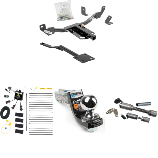 Fits 2016-2016 Chevrolet Malibu Trailer Hitch Tow PKG w/ 4-Flat Zero Contact "No Splice" Wiring Harness + Interlock Starter Kit w/ 2" Ball 2-1/2" Drop 2" Rise + Dual Hitch & Coupler Locks (For Limited LTZ, Except Canada Models (Old Body Style) Models