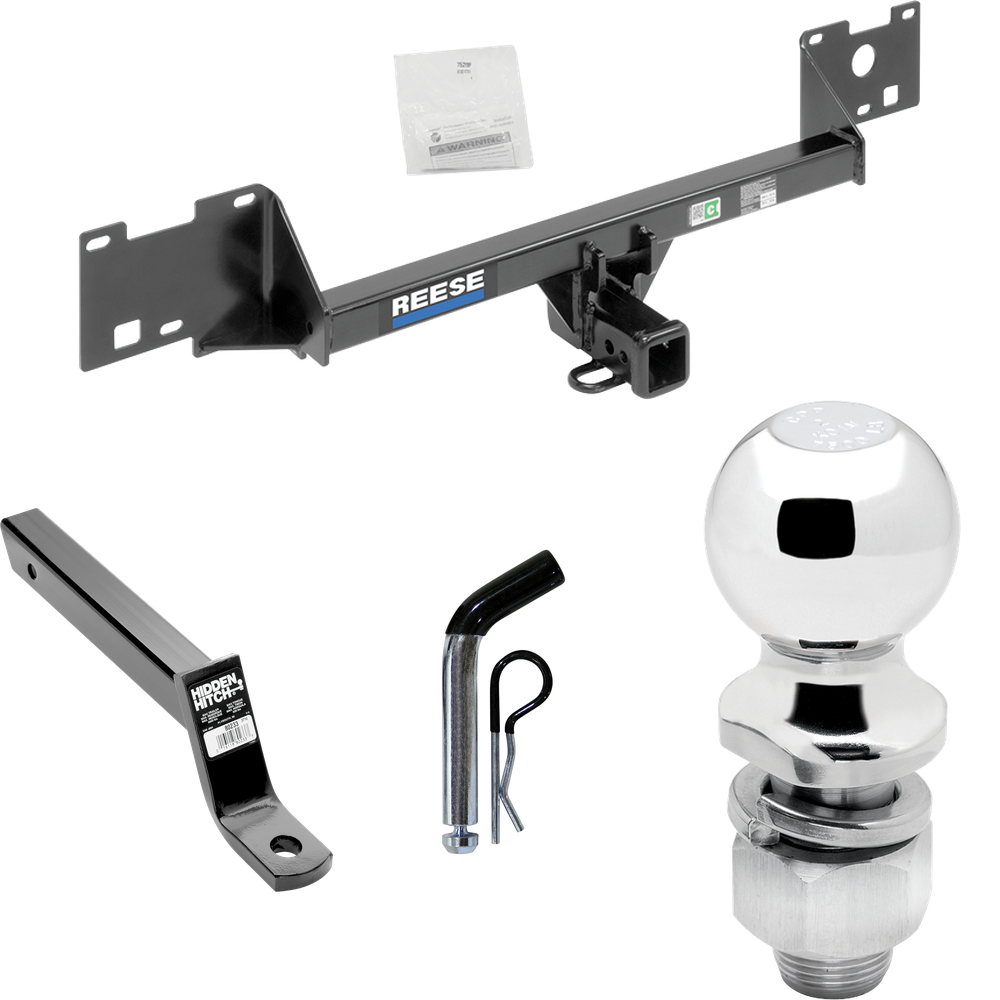 Fits 2015-2023 RAM ProMaster City Trailer Hitch Tow PKG w/ Extended 16" Long Ball Mount w/ 4" Drop + Pin/Clip + 2" Ball By Reese Towpower