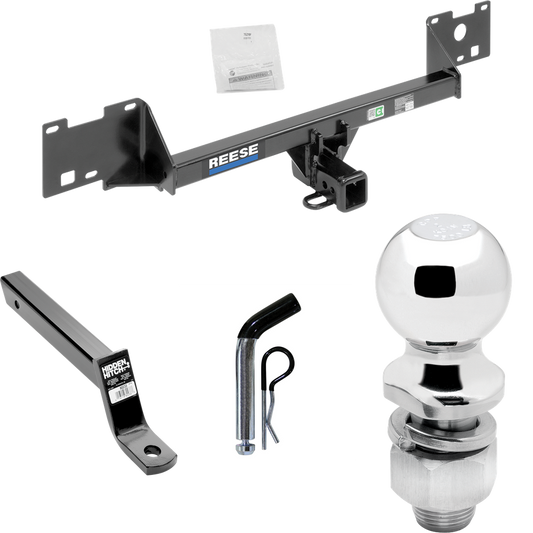 Fits 2015-2023 RAM ProMaster City Trailer Hitch Tow PKG w/ Extended 16" Long Ball Mount w/ 4" Drop + Pin/Clip + 2" Ball By Reese Towpower