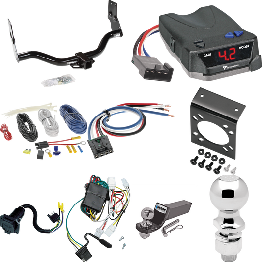 Se adapta al paquete de enganche de remolque Infiniti QX4 1997-2003 con control de freno Tekonsha BRAKE-EVN + adaptador de cableado BC genérico + cableado RV de 7 vías + soporte de bola y caída de 2" y 2-5/16" de Draw-Tite