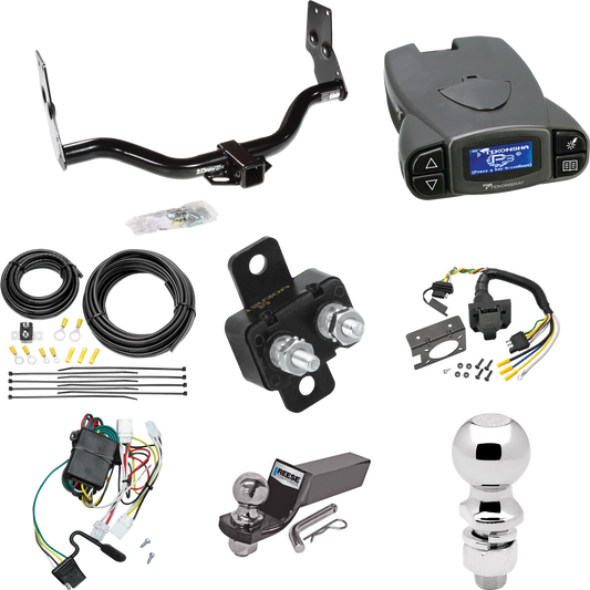 Se adapta al paquete de enganche de remolque Infiniti QX4 1997-2003 con control de freno Tekonsha Prodigy P3 + cableado RV de 7 vías + soporte de bola y caída de 2" y 2-5/16" de Draw-Tite