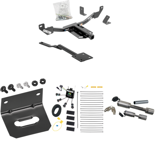 Fits 2016-2016 Chevrolet Malibu Trailer Hitch Tow PKG w/ 4-Flat Zero Contact "No Splice" Wiring Harness + Wiring Bracket + Dual Hitch & Coupler Locks (For Limited LTZ, Except Canada Models (Old Body Style) Models) By Reese Towpower