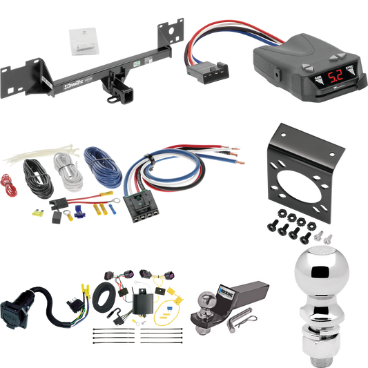 Se adapta al paquete de enganche de remolque RAM ProMaster City 2015-2023 con control de freno Tekonsha Brakeman IV + adaptador de cableado BC genérico + cableado RV de 7 vías + soporte de bola y caída de 2" y 2-5/16" de Draw-Tite