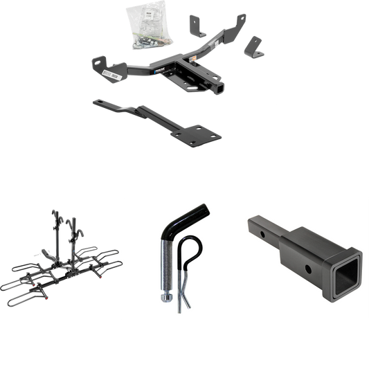 Fits 2016-2016 Chevrolet Malibu Trailer Hitch Tow PKG w/ Hitch Adapter 1-1/4" to 2" Receiver + 1/2" Pin & Clip + 4 Bike Carrier Platform Rack (For Limited, Except LTZ & Canada Models (Old Body Style) Models) By Reese Towpower