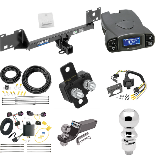 Fits 2015-2023 RAM ProMaster City Trailer Hitch Tow PKG w/ Tekonsha Prodigy P3 Brake Control + 7-Way RV Wiring + 2" & 2-5/16" Ball & Drop Mount By Reese Towpower