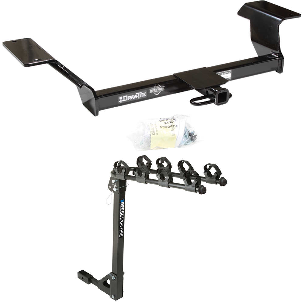 Fits 2000-2005 Pontiac Bonneville Trailer Hitch Tow PKG w/ 4 Bike Carrier Rack By Draw-Tite