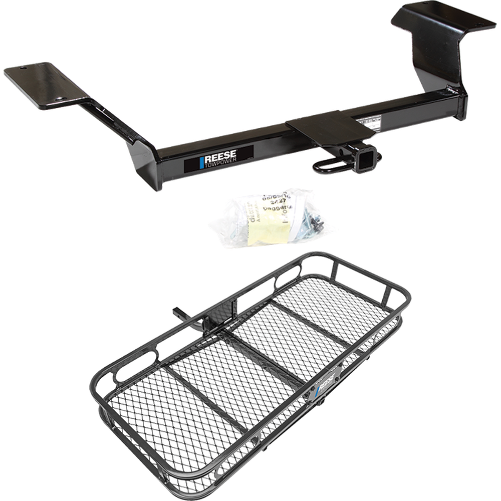 Fits 2000-2005 Pontiac Bonneville Trailer Hitch Tow PKG w/ 48" x 20" Cargo Carrier Rack By Reese Towpower