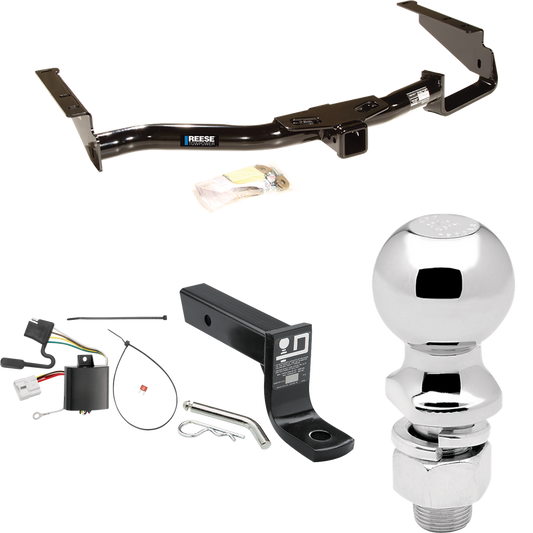 Fits 2004-2007 Toyota Highlander Trailer Hitch Tow PKG w/ 4-Flat Wiring + Ball Mount w/ 4" Drop + 2-5/16" Ball By Reese Towpower