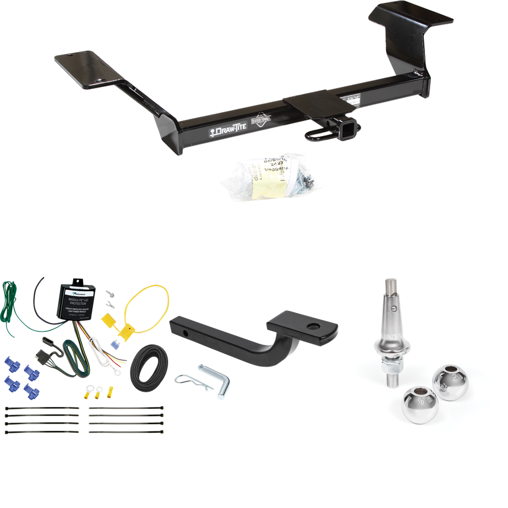 Se adapta al paquete de enganche de remolque Pontiac Bonneville 2000-2005 con arnés de cableado de 4 planos + barra de tracción + bolas intercambiables de 1-7/8" y 2" de Draw-Tite