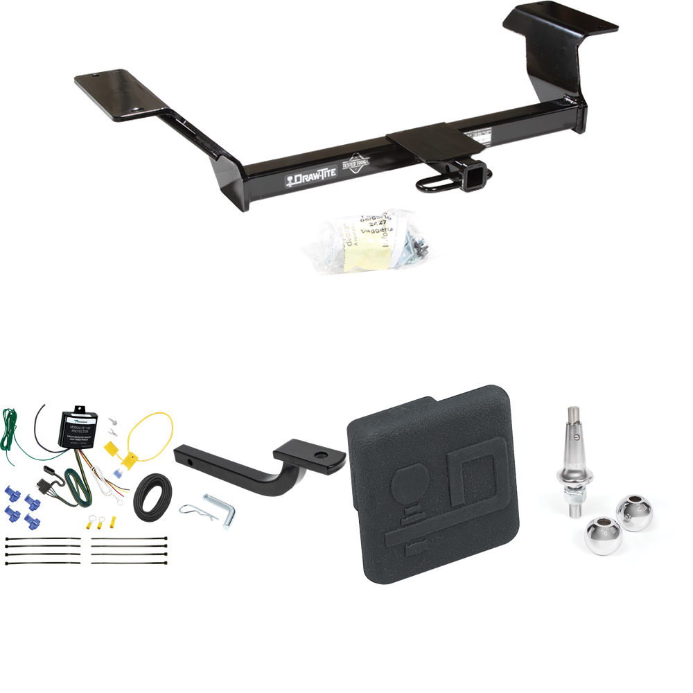 Se adapta al paquete de enganche de remolque Pontiac Bonneville 2000-2005 con arnés de cableado de 4 planos + barra de tracción + bolas intercambiables de 1-7/8" y 2" + cubierta de enganche de Draw-Tite