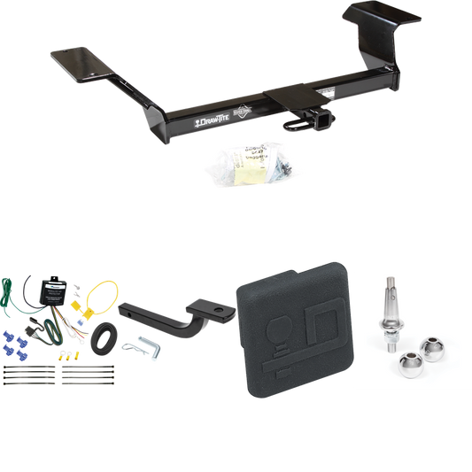 Se adapta al paquete de enganche de remolque Pontiac Bonneville 2000-2005 con arnés de cableado de 4 planos + barra de tracción + bolas intercambiables de 1-7/8" y 2" + cubierta de enganche de Draw-Tite