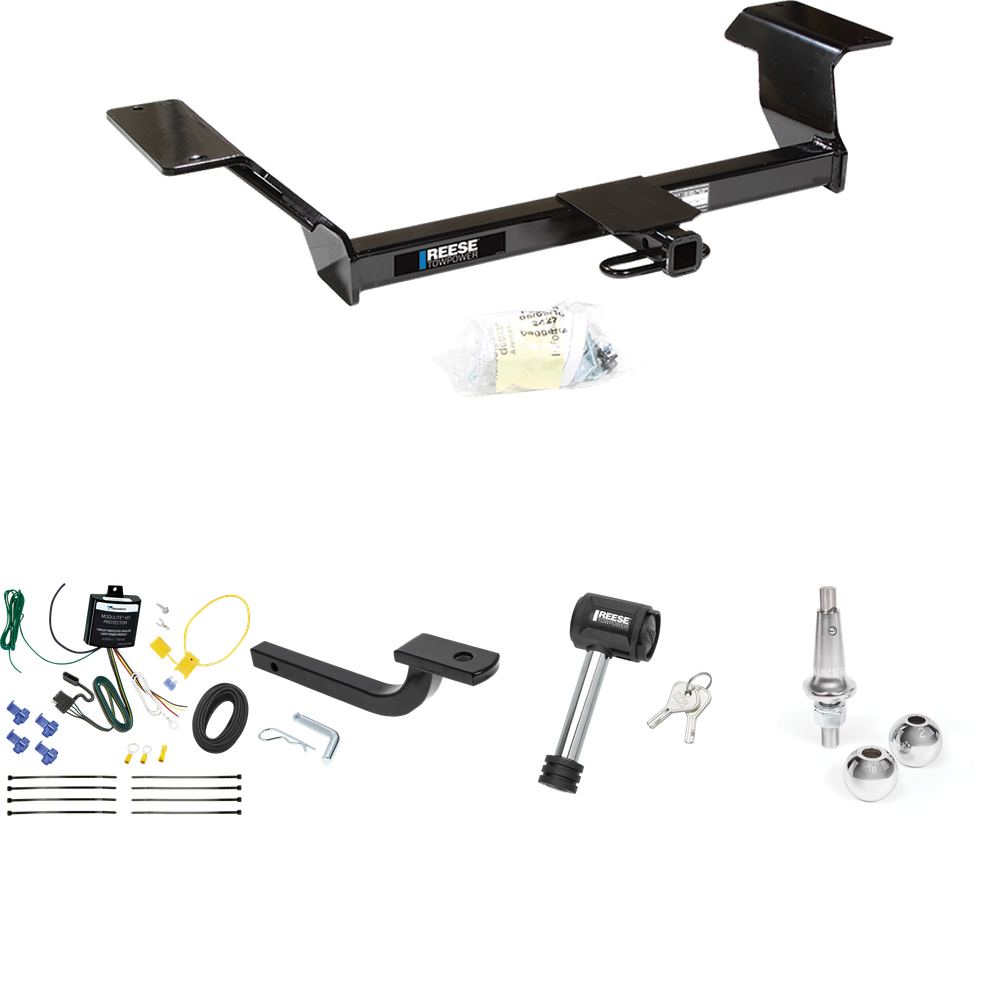 Se adapta al paquete de enganche de remolque Pontiac Bonneville 2000-2005 con arnés de cableado de 4 planos + barra de tracción + bolas intercambiables de 1-7/8" y 2" + bloqueo de enganche de Reese Towpower