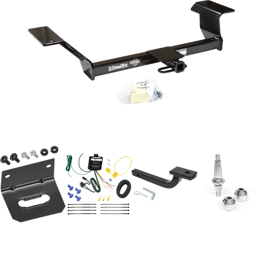 Fits 2001-2003 Oldsmobile Aurora Trailer Hitch Tow PKG w/ 4-Flat Wiring Harness + Draw-Bar + Interchangeable 1-7/8" & 2" Balls + Wiring Bracket By Draw-Tite