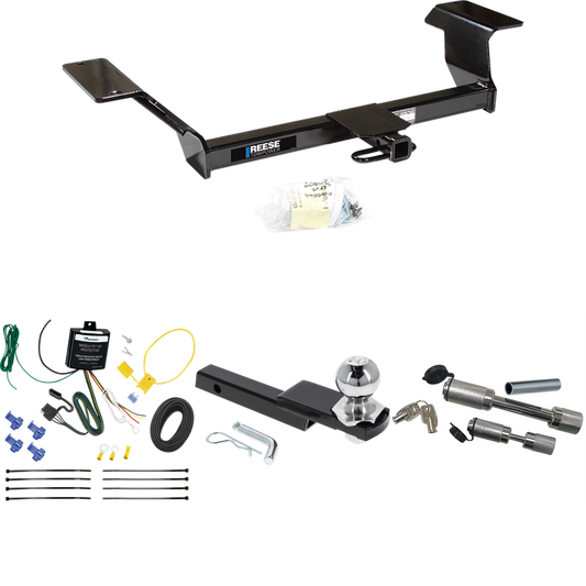 Se adapta al paquete de enganche de remolque Pontiac Bonneville 2000-2005 con arnés de cableado de 4 planos + kit de inicio de enclavamiento con bola de 2" Caída de 1-1/4" Elevación de 3/4" + Enganche doble y bloqueos de acoplador de Reese Towpower